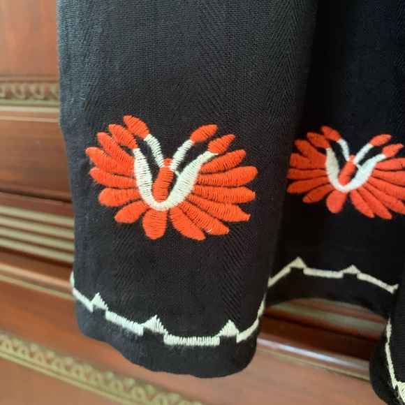 NWOT BOHO THML Floral Embroidered Dress XS ties up back - Picture 7 of 8